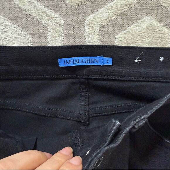 J. McLaughlin Lowden Wide Leg Trouser Jean in Black 2 - Picture 9 of 14